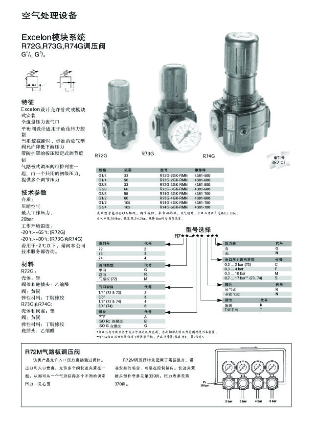 R72G,R73G,R74G调压阀